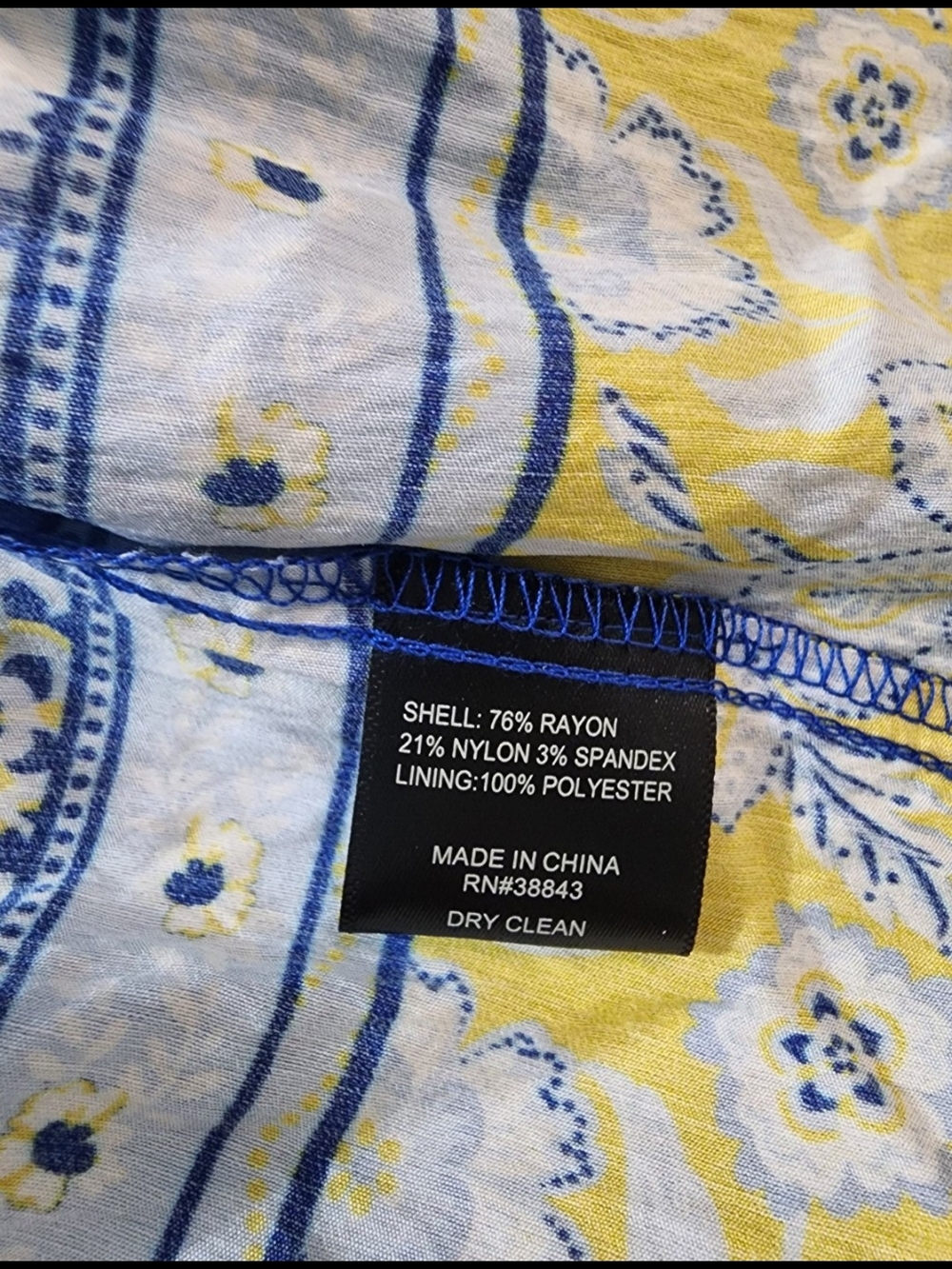 Sam Edelman Persian Garden Mini Floral Shirt Dress Blue with Contrast Hem NWT - Picture 4 of 4